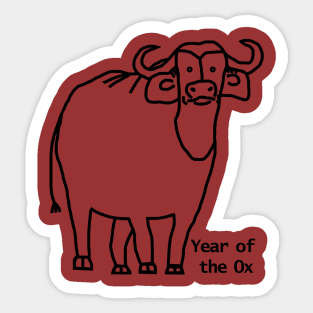 Small Year of the Ox Outline Sticker